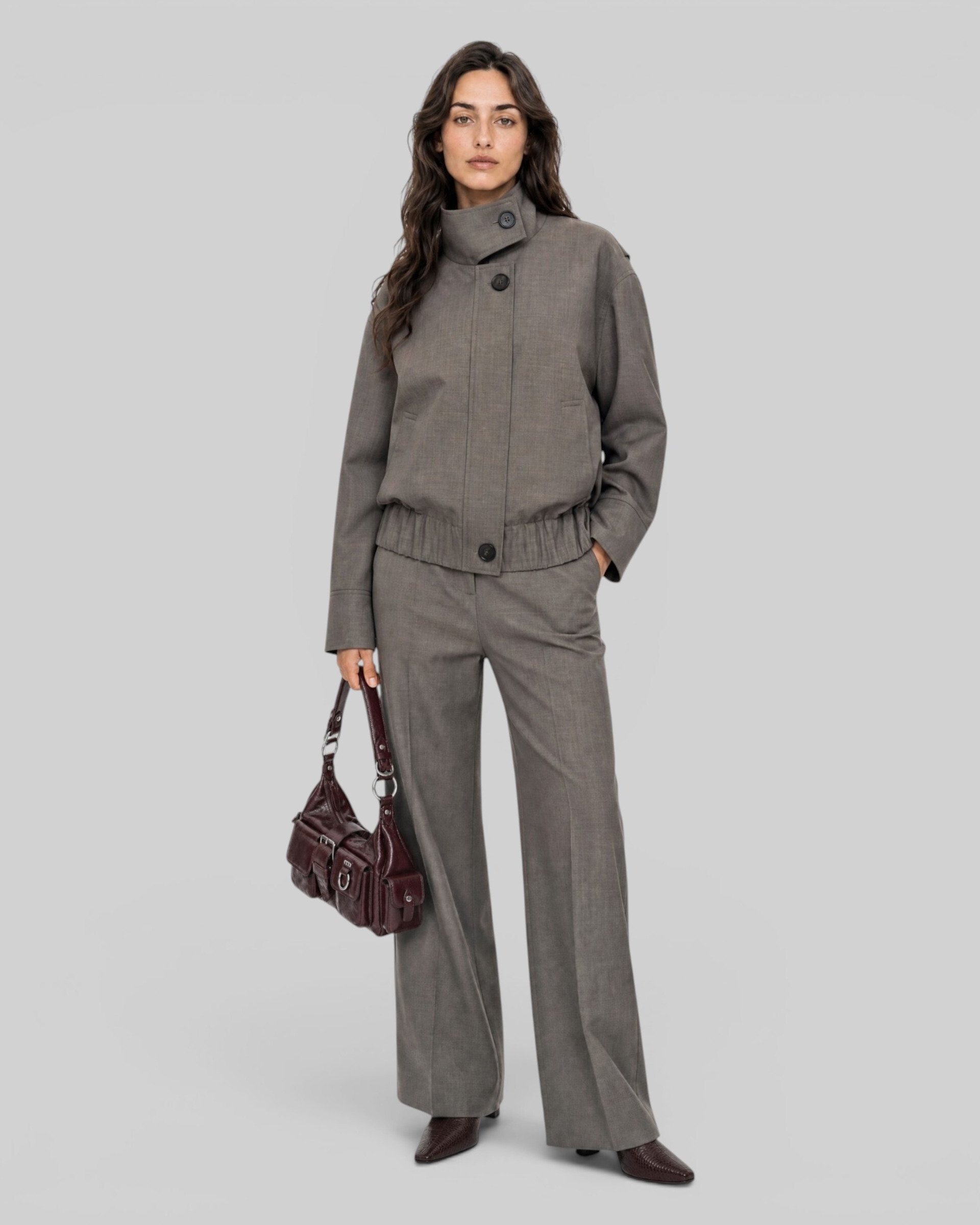 Beige wool-blend jacket