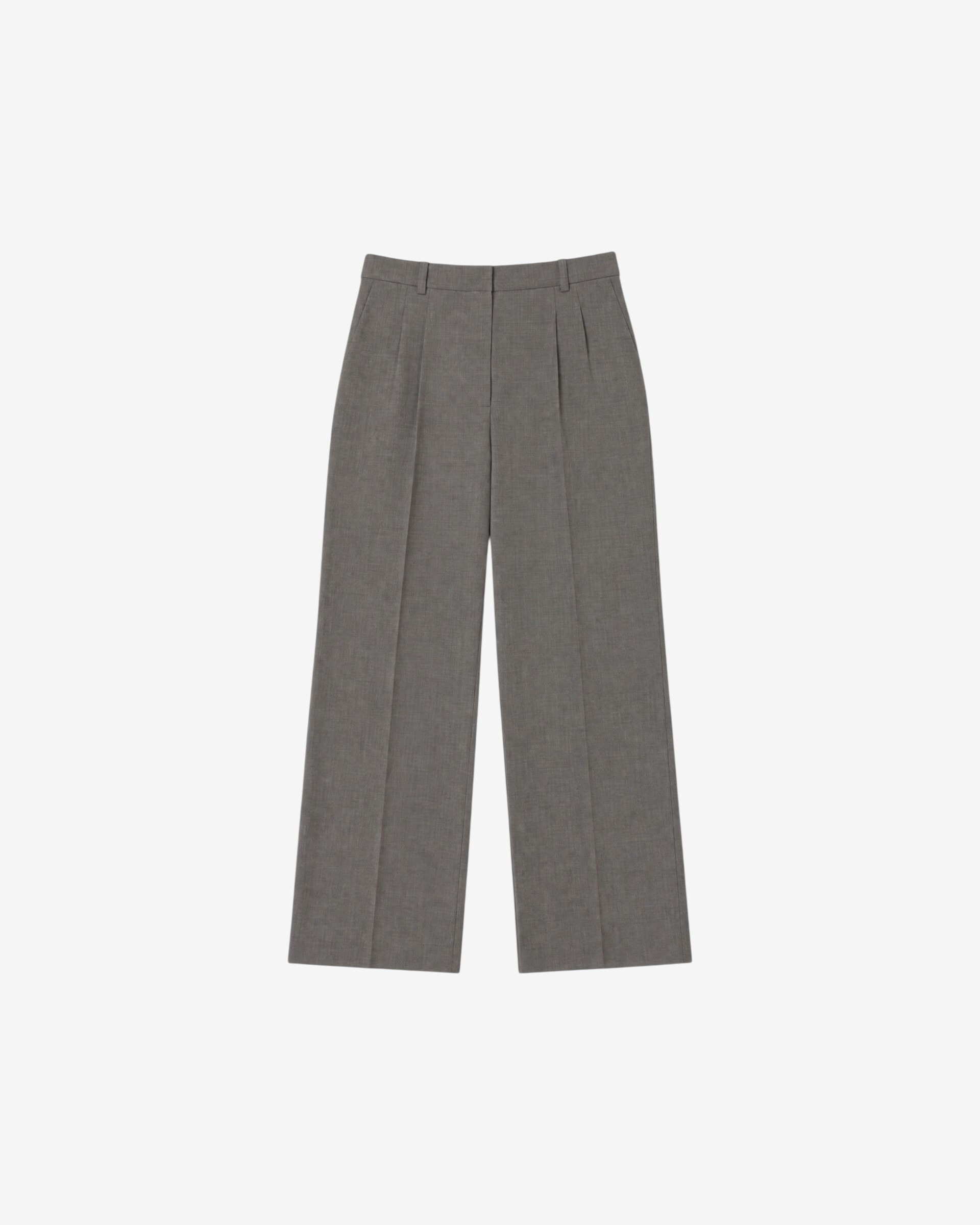 Wide-leg pants in beige wool blend