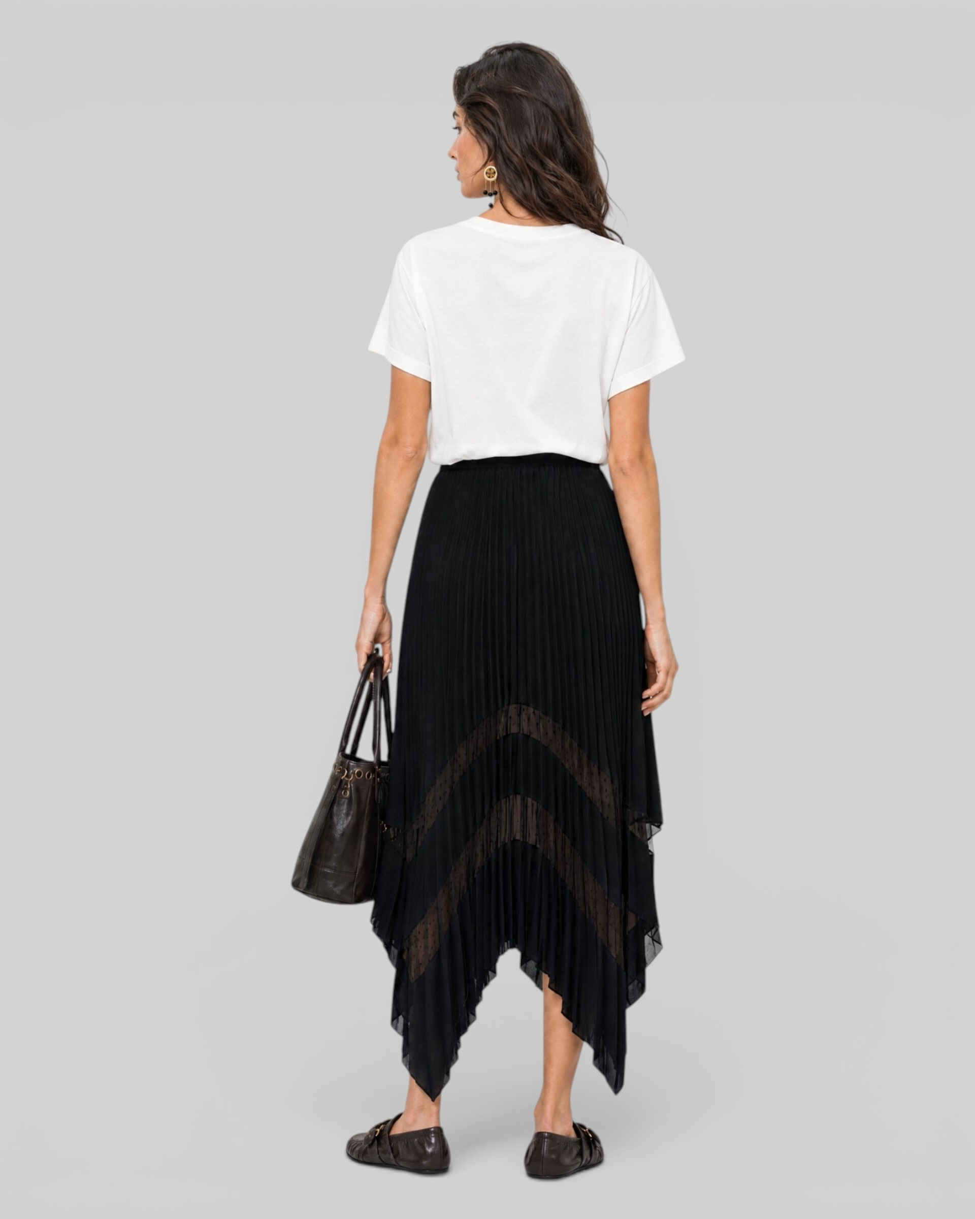 White cotton V-neck T-shirt