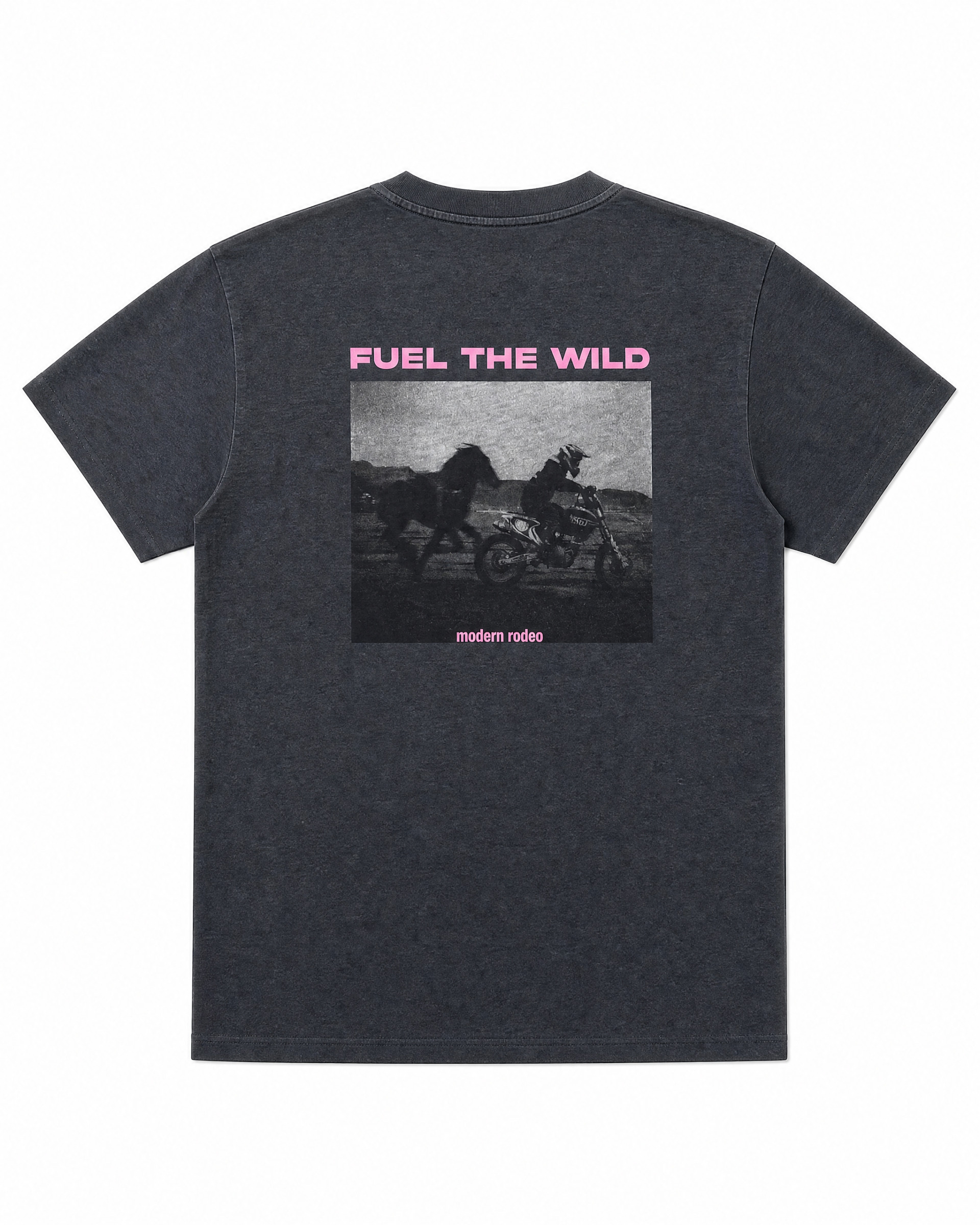 Black T-shirt with motorcycle screen print