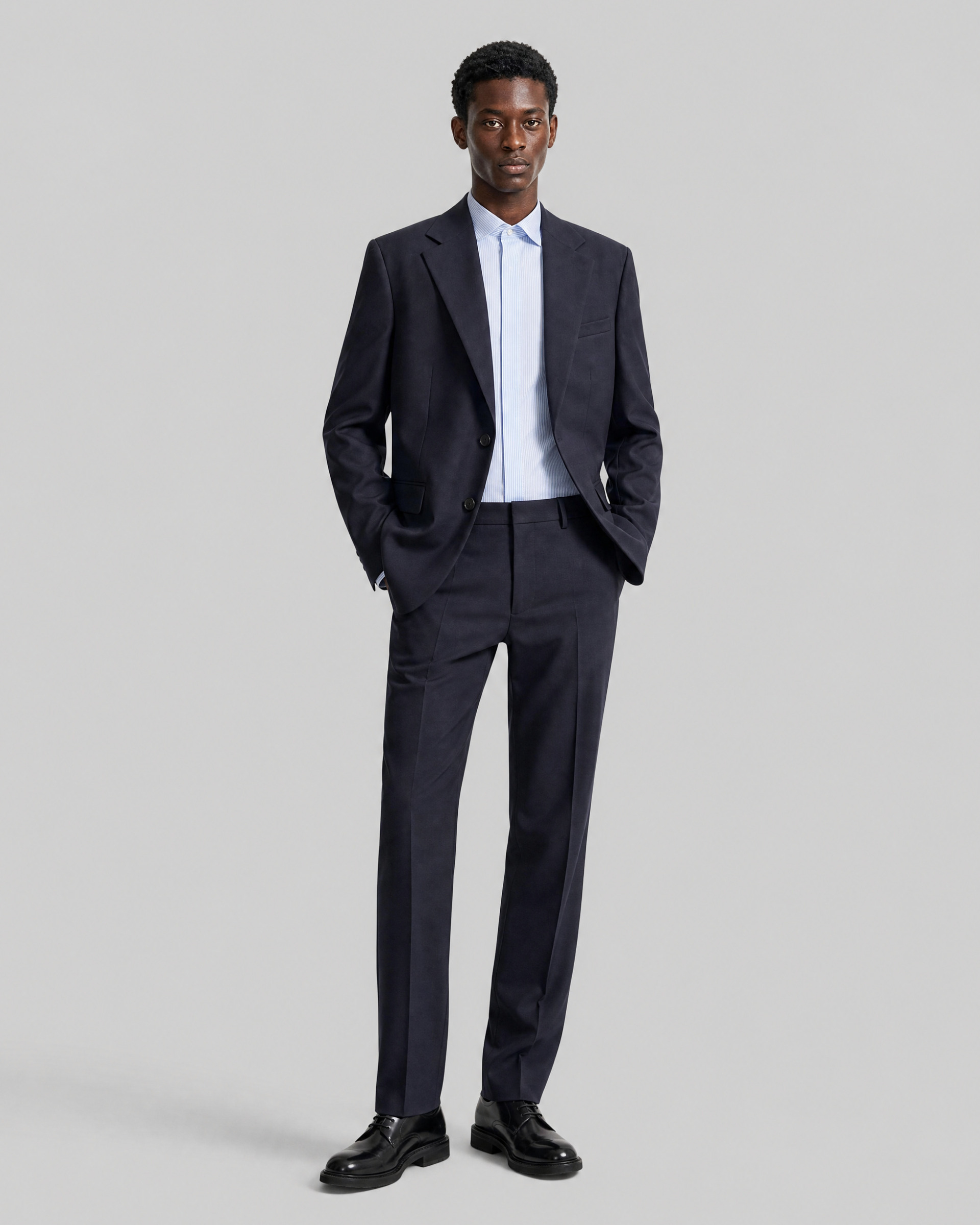 Navy wool suit jacket