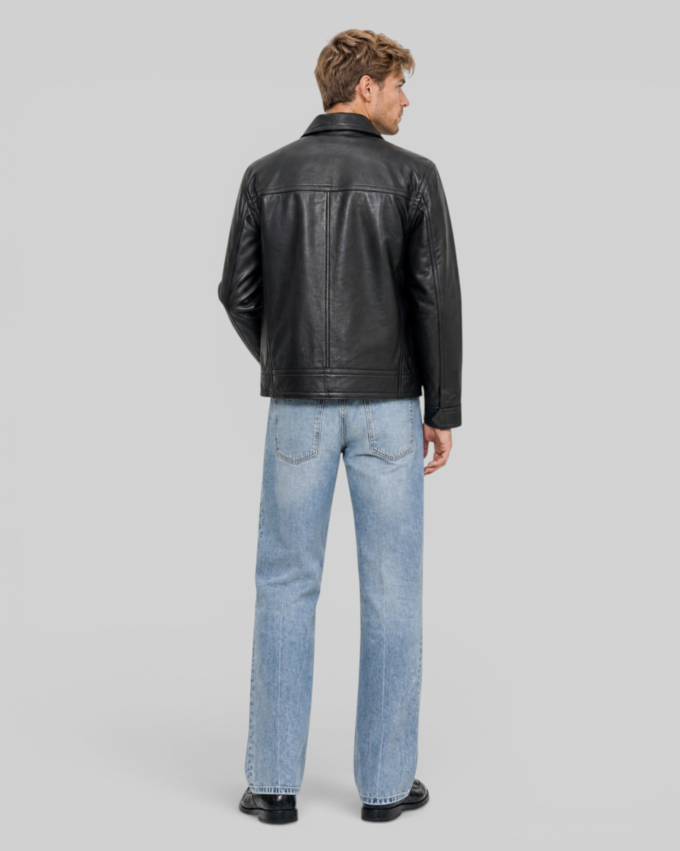 Black leather jacket