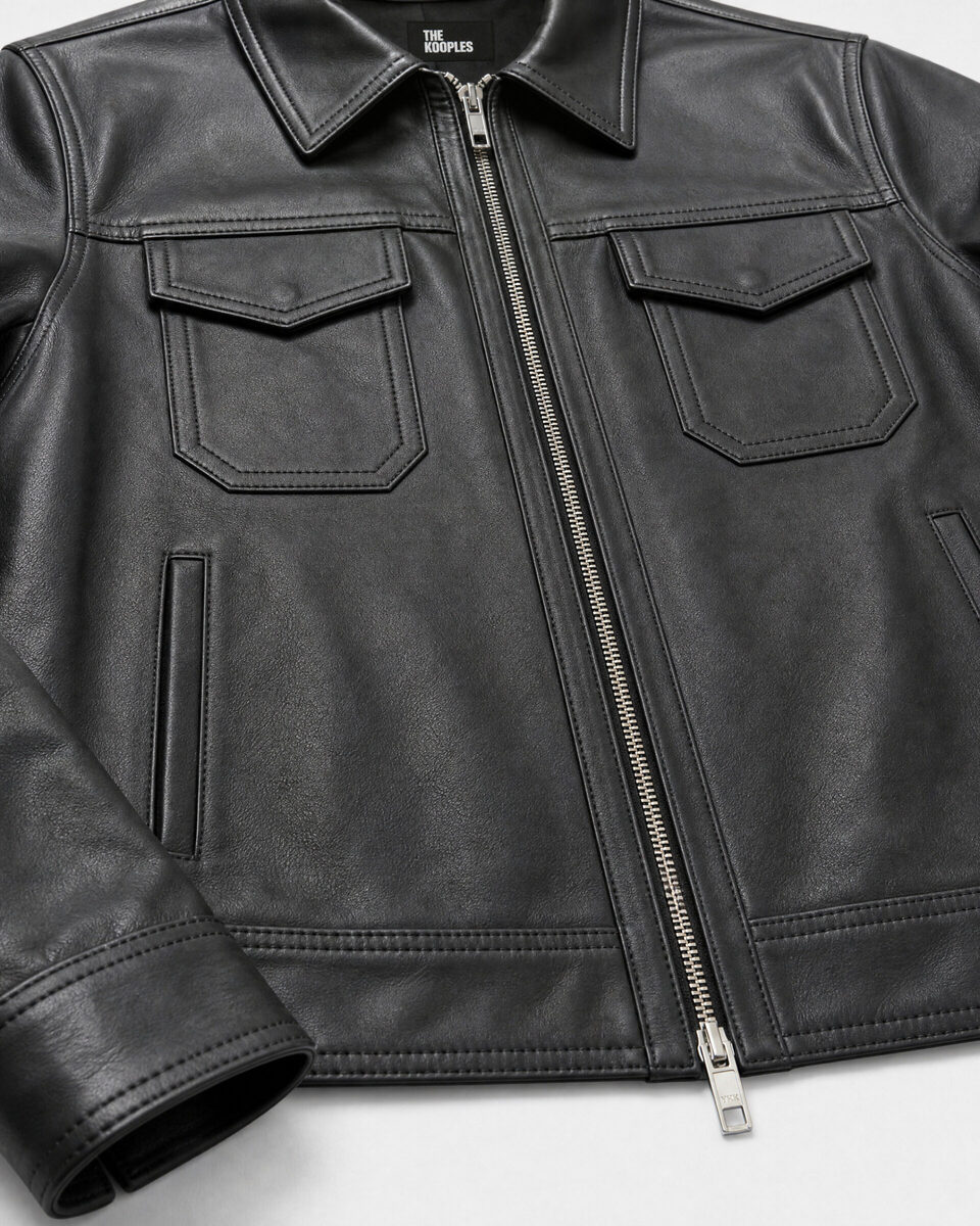 Black leather jacket