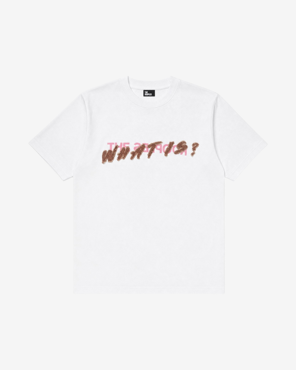 White 'What Is' Denim Patch T-shirt