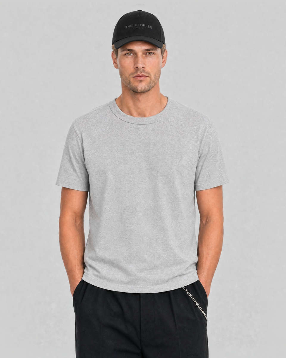 Solid-color heather gray T-shirt