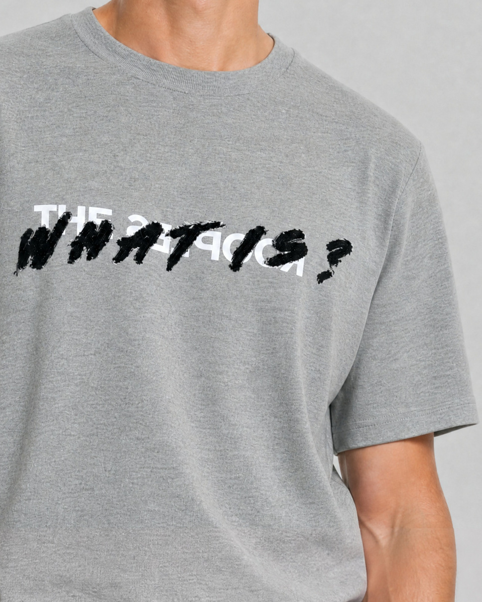 Gray 'What Is' Denim Patch T-Shirt