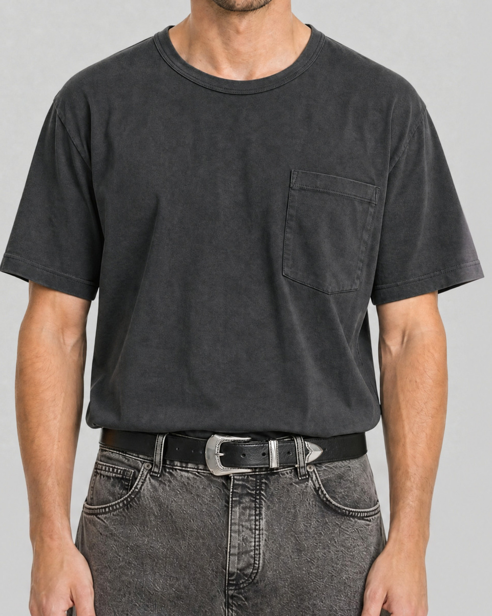 Solid black faded T-shirt