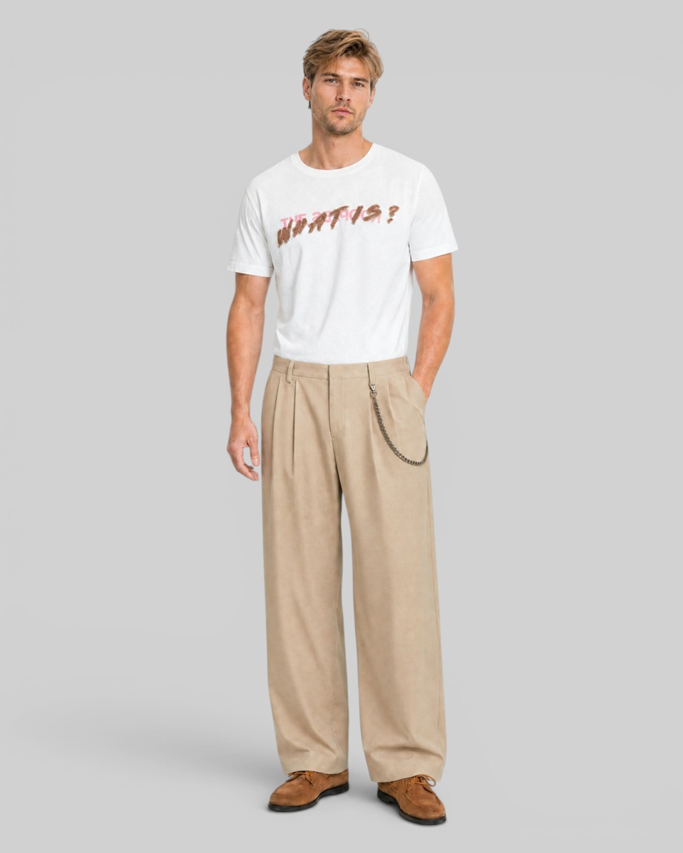 White 'What Is' Denim Patch T-shirt
