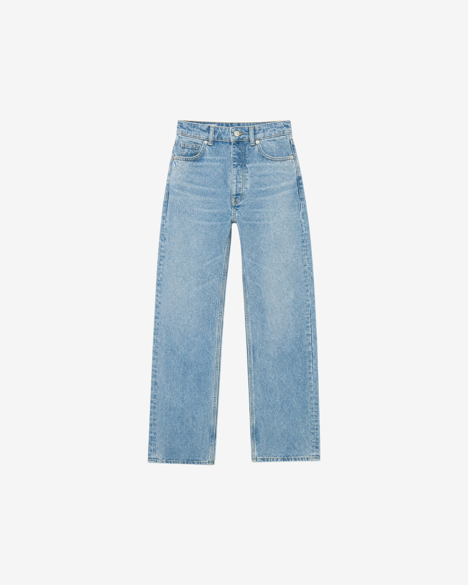 Light blue straight-leg jeans