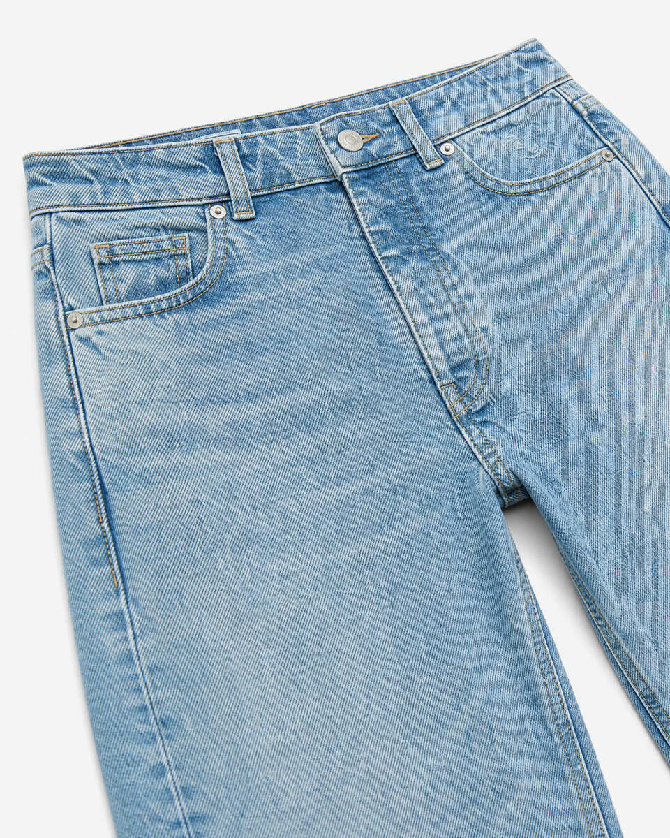 Light blue straight-leg jeans