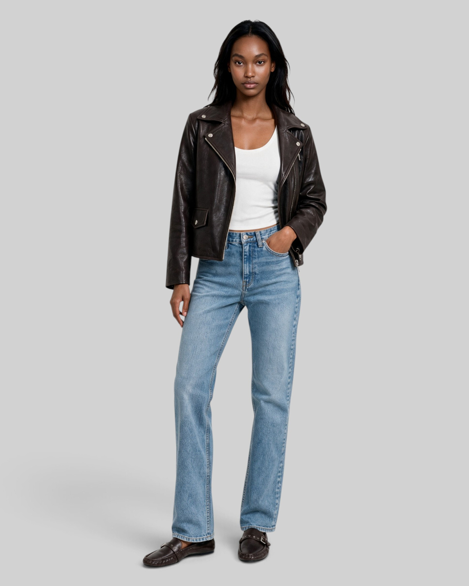 Brown leather jacket