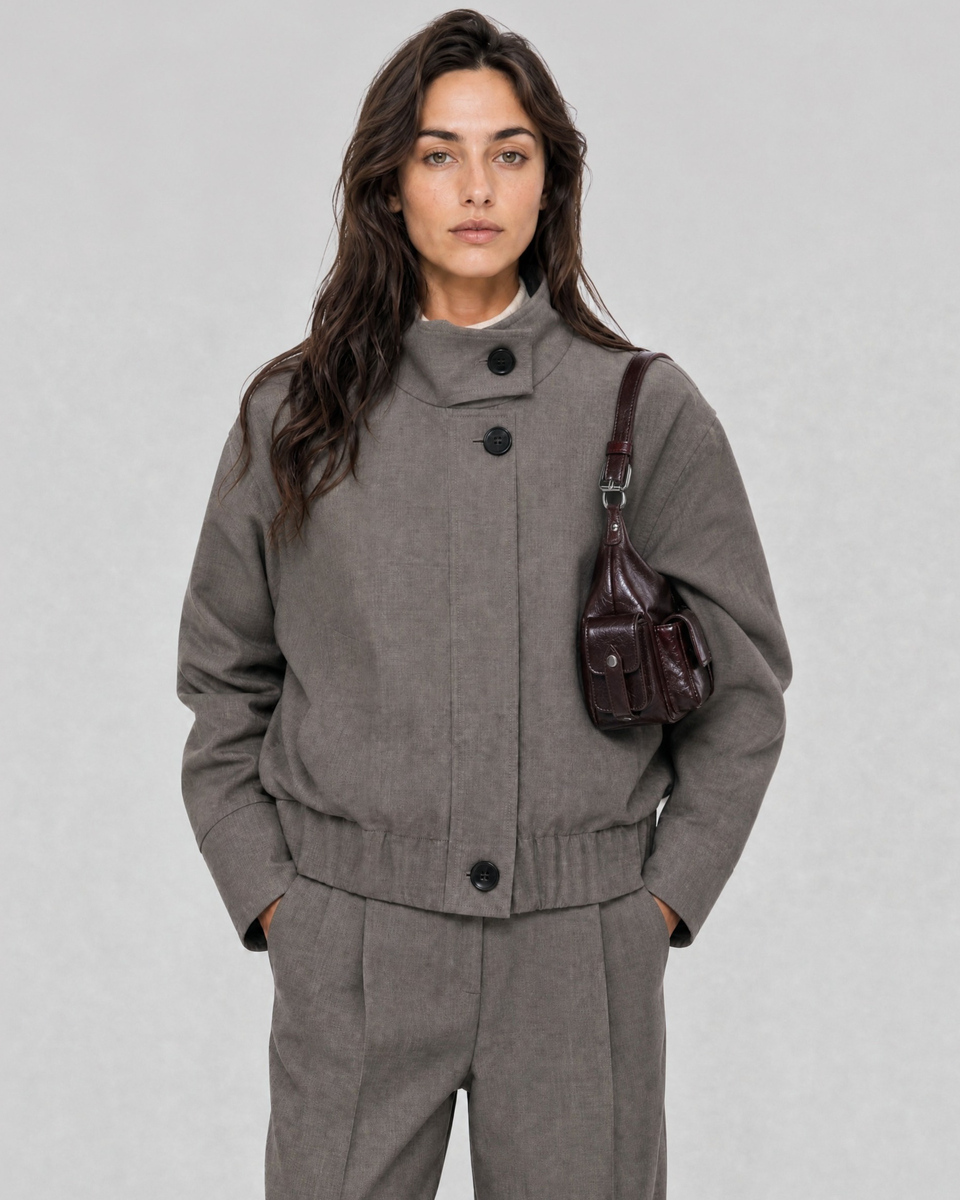 Beige wool-blend jacket