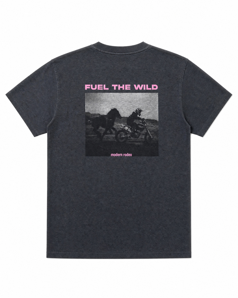 Black T-shirt with motorcycle screen print