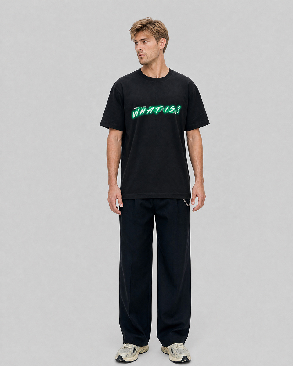 'What is Fluo' T-shirt in black