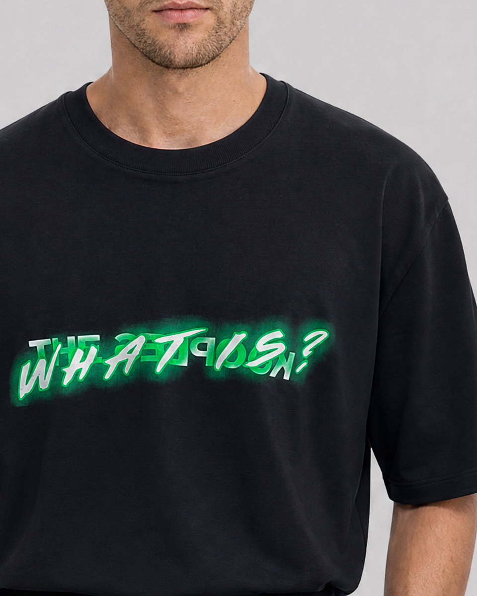 'What is Fluo' T-shirt in black