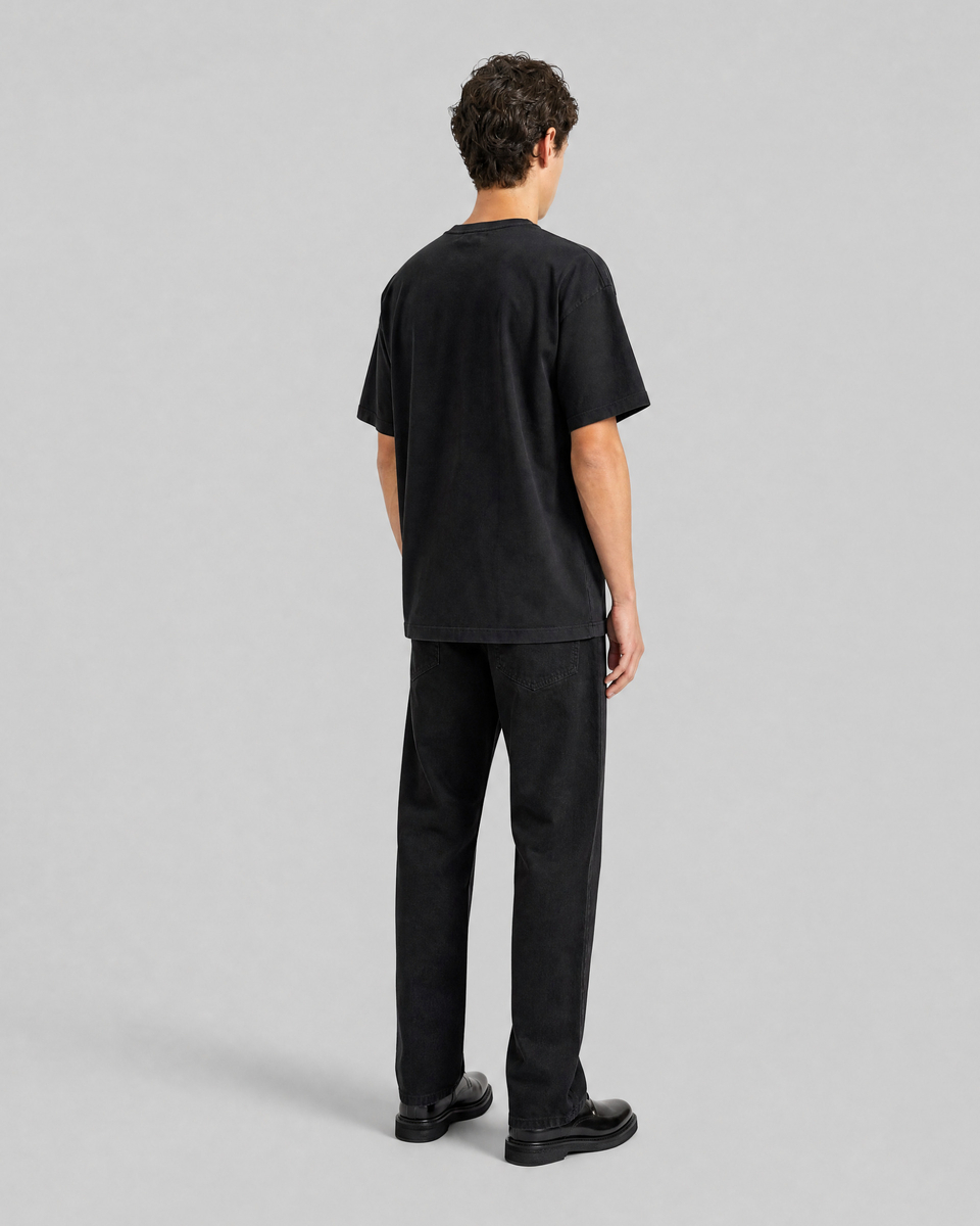 Black Blue Wind Screen-Printed T-Shirt