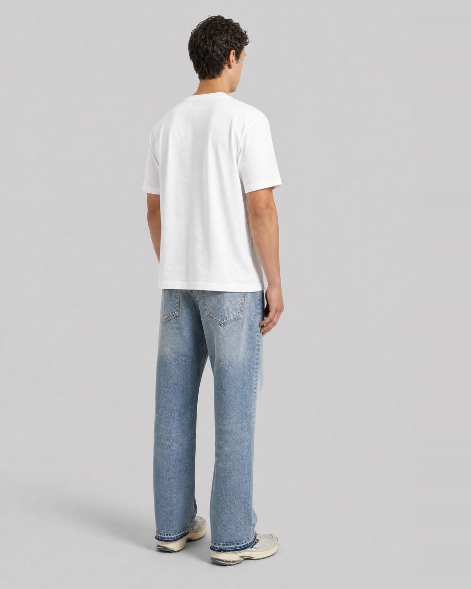 white denim heart patch t-shirt
