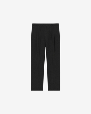 Black wool wide-leg tailored pants