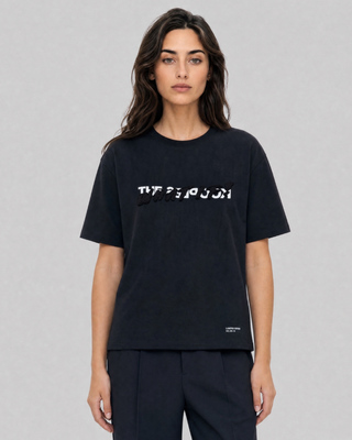 unisex black 'What If' T-shirt