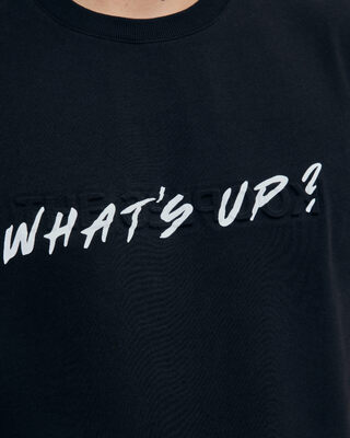 Unisex black 'What's Up' t-shirt