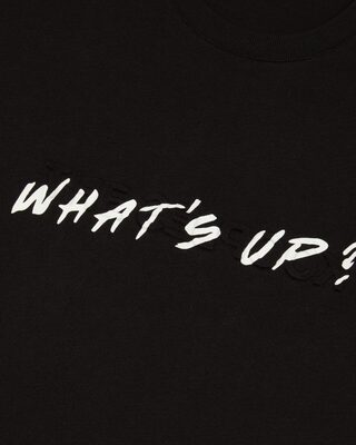 Unisex black 'What's Up' t-shirt