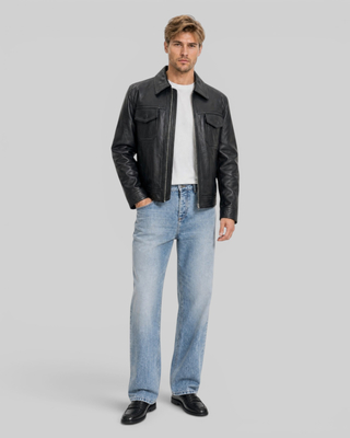 Black leather jacket