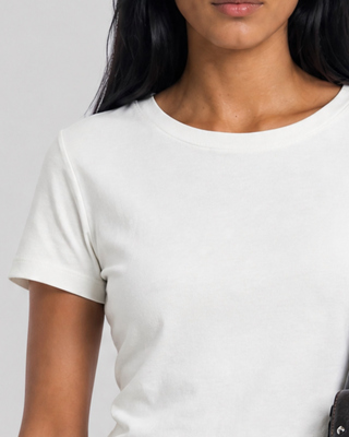 Fitted white cotton crew-neck T-shirt