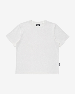 Fitted white cotton crew-neck T-shirt
