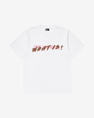 White 'What Is' Denim Patch T-shirt