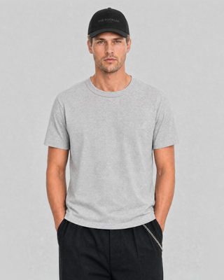 Solid-color heather gray T-shirt