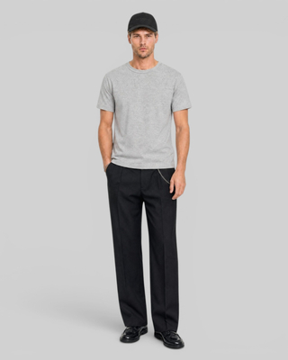 Solid-color heather gray T-shirt