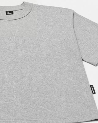 Solid-color heather gray T-shirt