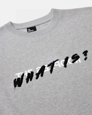 Gray 'What Is' Denim Patch T-Shirt