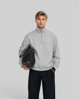 Gray Trucker-Style Sweatshirt