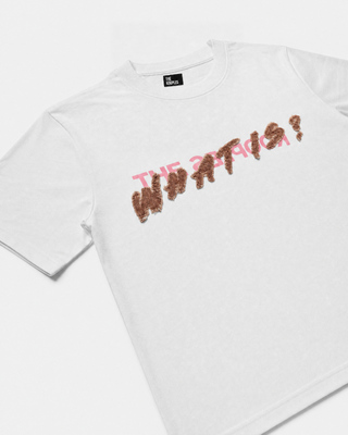 White 'What Is' Denim Patch T-shirt
