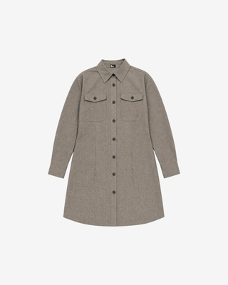 Short beige shirt dress