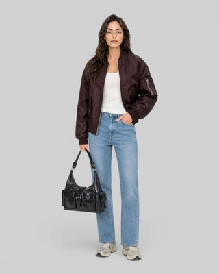 Light blue straight-leg jeans