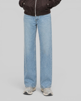 Light blue straight-leg jeans