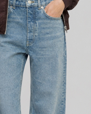 Light blue straight-leg jeans