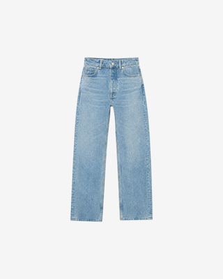 Light blue straight-leg jeans