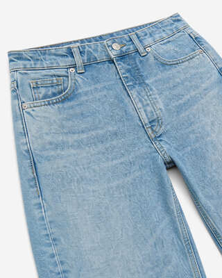 Light blue straight-leg jeans