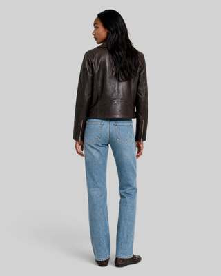 Brown leather jacket