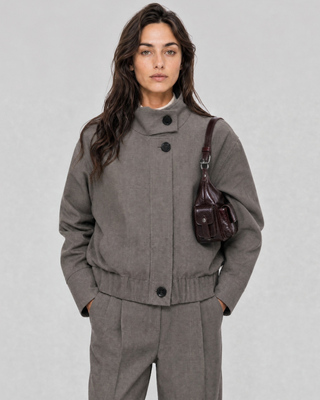 Beige wool-blend jacket