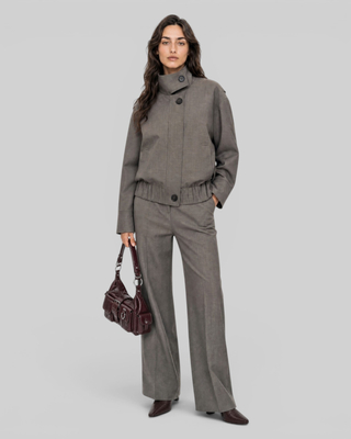 Beige wool-blend jacket