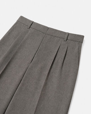 Wide-leg pants in beige wool blend