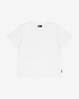 White cotton V-neck T-shirt