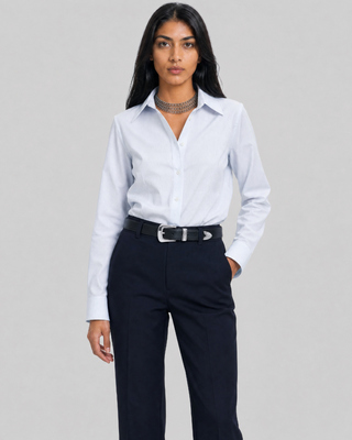 White Striped Cotton Shirt