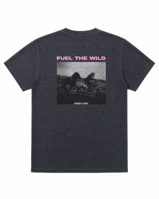 Black T-shirt with motorcycle screen print