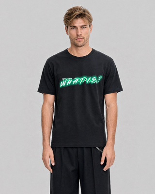 'What is Fluo' T-shirt in black
