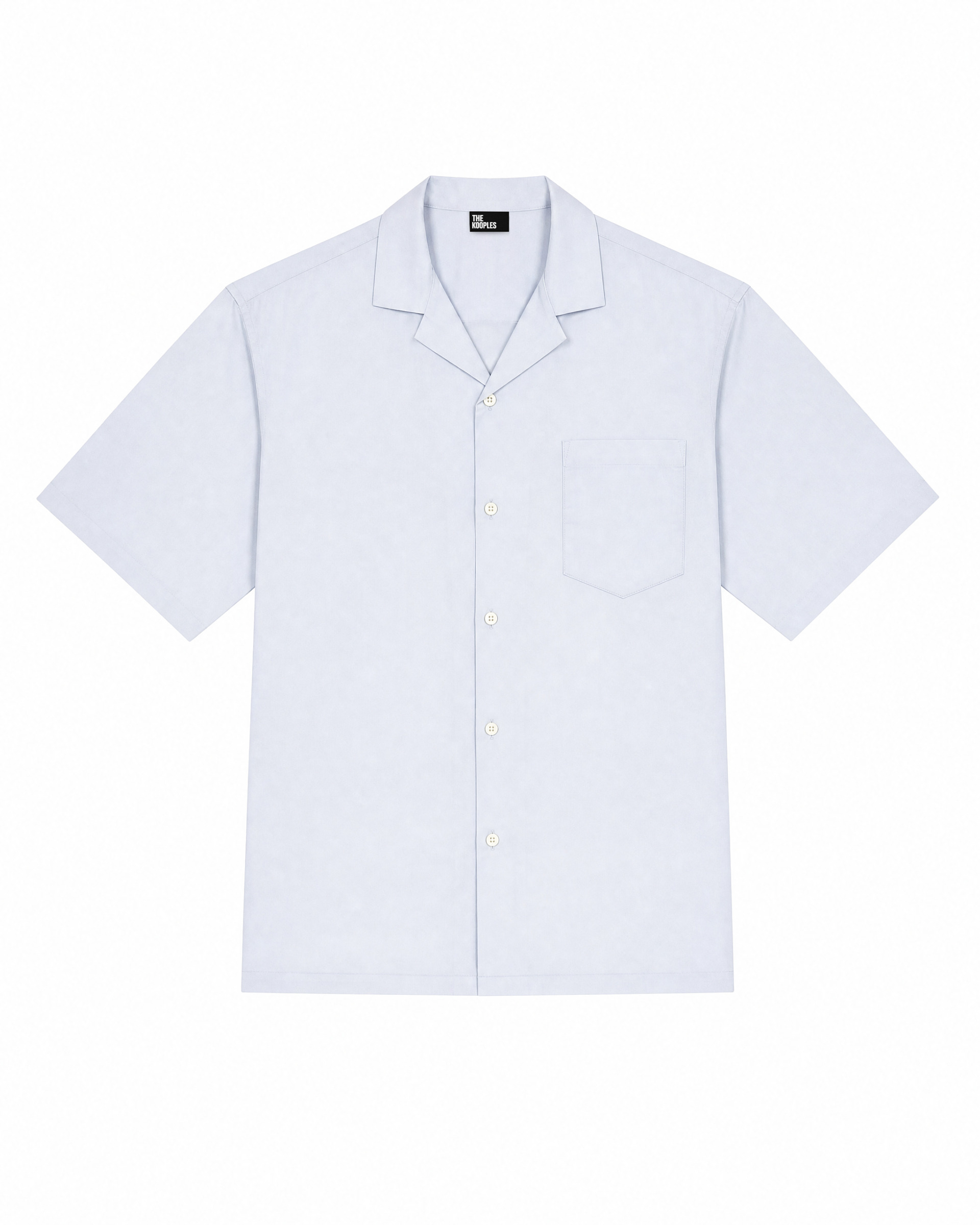 Solid light blue short-sleeved shirt